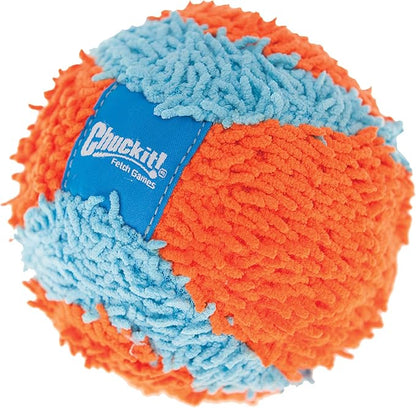 Chuckit! Kick Fetch Ball Dog Toy (6 Inch) and Chuckit! Indoor Fetch Ball Dog Toy (4.75 Inch), Orange and Blue