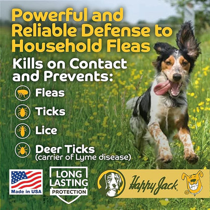 Happy Jack Flea and Tick Powder for Dogs & Puppies, Flea Powder for Carpets, Flea Treatment & Control, Kills Fleas, Ticks & Lice, Odorless & Non-Staining, Dust on Sleeping Quarters & Furniture (5 oz)