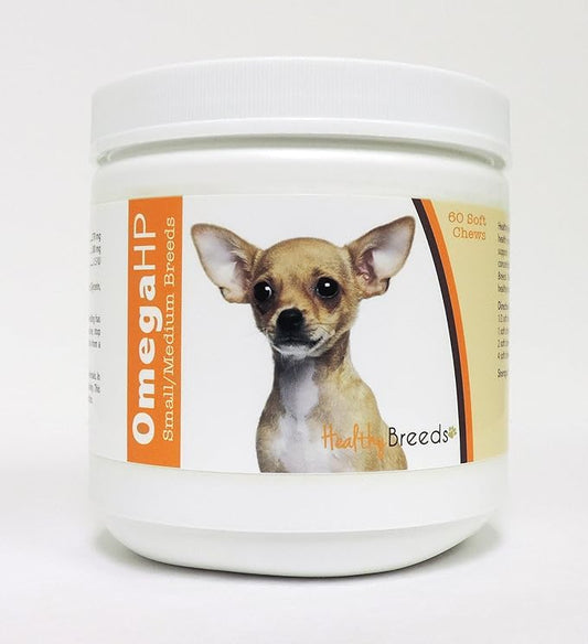 Healthy Breeds Chihuahua Omega HP Fatty Acid Skin and Coat Support Soft Chews 60 Count