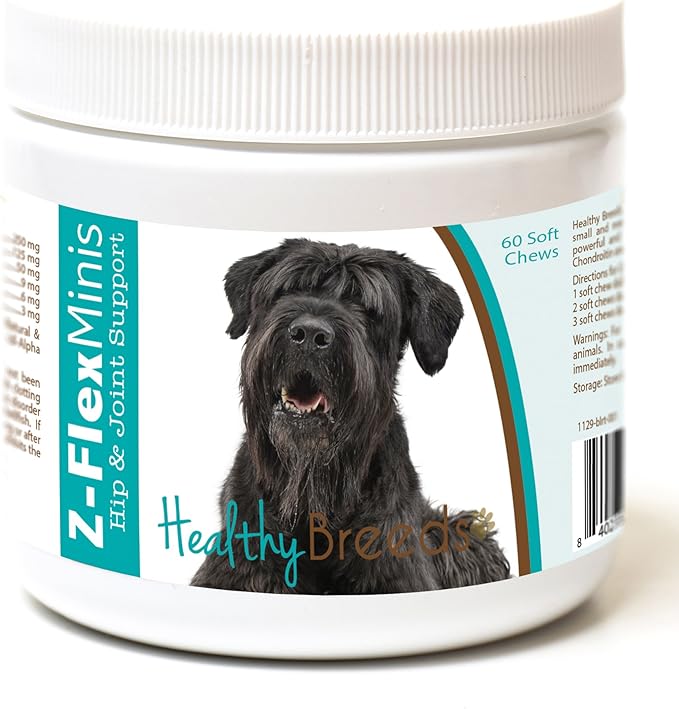 Healthy Breeds Black Russian Terrier Z-Flex Minis Hip and Joint Support Soft Chews 60 Count