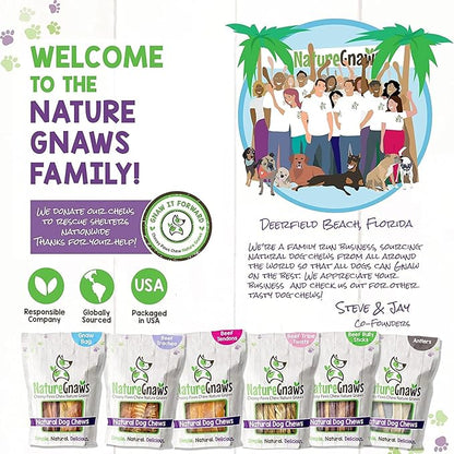 Nature Gnaws Premium Dog Chew Variety Pack - Tripe Twists, Beef Jerky and Bully Sticks for Dogs - Long Lasting Dog Chew Treats - Rawhide Free Dental Bones (18 Count)