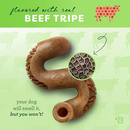Benebone Medium Holiday 4-Pack Dog Chew Toys for Aggressive Chewers, Made in USA, 60lbs and Under & Tripe Bone Durable Dog Chew Toy for Aggressive Chewers, Real Tripe, Made in USA, Medium