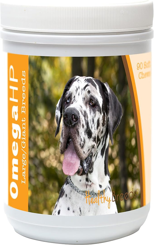 Healthy Breeds Great Dane Omega HP Fatty Acid Skin and Coat Support Soft Chews 90 Count