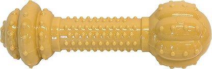 Nylabone Power Chew Barbell Bone Chew Toy for Dogs, Durable Dog Toy, Peanut Butter Flavor, Medium - Up to 35 lbs. (1 Count)