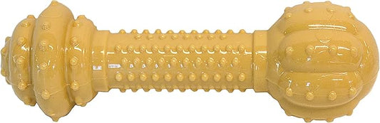 Nylabone Power Chew Barbell Bone Chew Toy for Dogs, Durable Dog Toy, Peanut Butter Flavor, Medium - Up to 35 lbs. (1 Count)