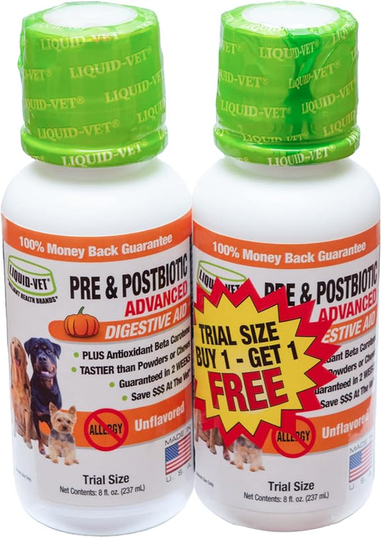 Liquid-Vet K9 Pre & PostBiotic Advanced (Allergy-Friendly Unflavored, 8oz/2Pack)