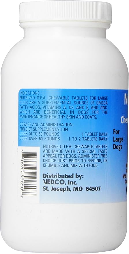 Vedco 60 Count Nutrived O.F.A. Chewable Tablets for Large Dogs
