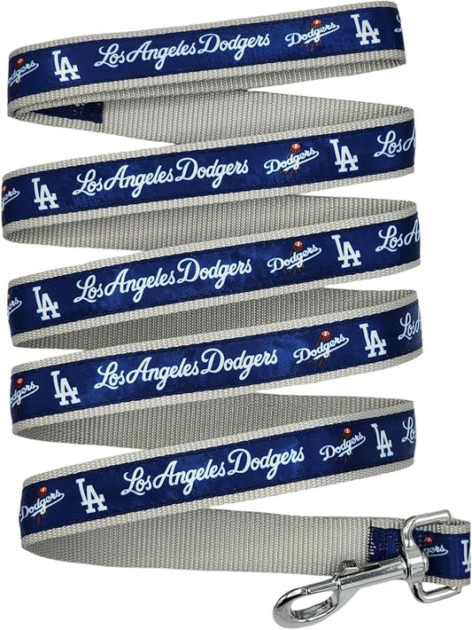 MLB PET Leash, Large, Los Angeles Dodgers Dog Leash, Baseball Team Leash for Dogs & Cats. A Shiny & Colorful Dog & Cat Leash with Emboridered Team Name/Logo Licensed by the MLB