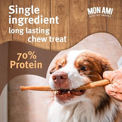 Mon Ami Jumbo Bully Sticks for Large and Small Dogs (11-12 inches, Pack of 8) - Grass Fed Dog Treats - Bully Sticks Natural Dog Treat