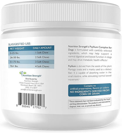 Psyllium for Dogs Complex to Promote Your Pet's Gut Health, Stimulate Healthy Digestion, Support Normal Bowel Function, with Psyllium + Inulin, Bromelain & Protease, 90 Soft Chews