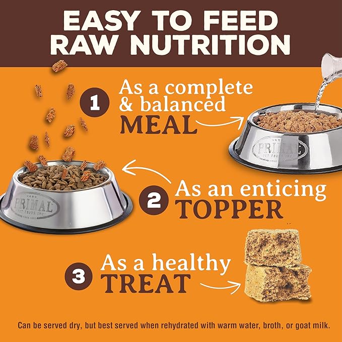 Primal Freeze Dried Dog Food Nuggets, Beef; Complete & Balanced Meal; Also Use as Topper or Treat; Premium, Healthy, Grain Free, High Protein Raw Dog Food, 14 oz (Pack of 2)