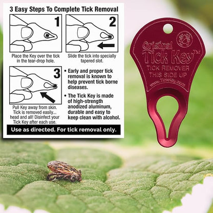 The Original Tick Key -Tick Removal Device - Portable, Safe and Highly Effective Tick Removal Tool - 3 Pack (USA)