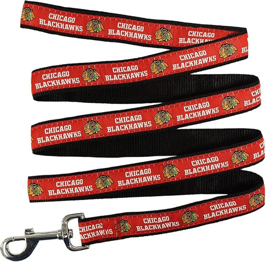 Pets First NHL Chicago Blackhawks Leash for Dogs & Cats, Medium. - Walk Cute & Stylish! The Ultimate Hockey Fan Leash!, 4 ft Long x 0.62 in Width, BHK-3031-MD
