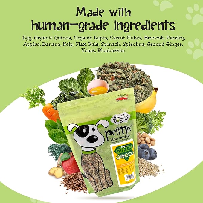 PetMix Vegetarian Dog Food for Allergies - Dehydrated, Grain Free, Raw, Homemade Dog Food (Super Greens, 2 lbs)