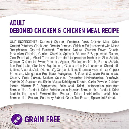 Wellness Complete Health Grain-Free Dry Dog Food, Natural Ingredients, Made in USA with Real Meat, For All Lifestages (Chicken, 4-Pound Bag)