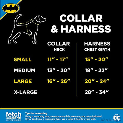 DC Comics for Pets Batman Dog Harness, Large | Soft and Comfortable No Pull Harness for Dogs, Dog Batman Costume | Cute Dog Harness, Dog Halloween Costume, Batman Harness, Puppy Harness, Pet Harness
