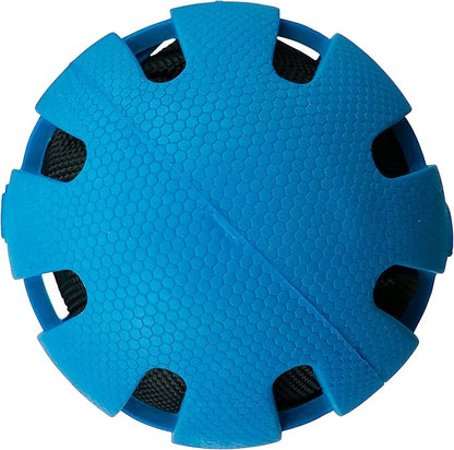 Nerf Dog Crunch and Squeak Rubber Ball Dog Toy, Single, Medium/Large, Blue