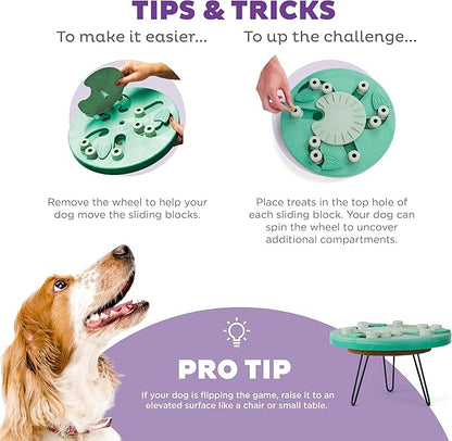 Outward Hound Nina Ottosson Dog Worker Dog Puzzle Interactive Treat Puzzle Dog Enrichment Dog Toy, Level 3 Advanced, Green
