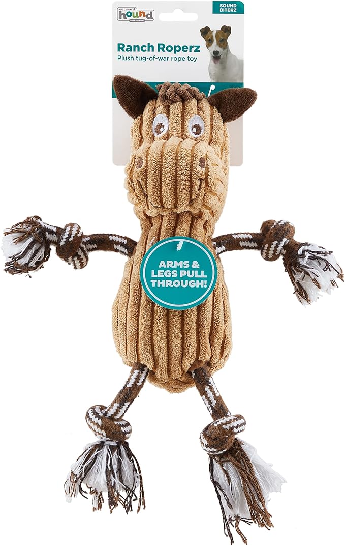 Charming Pet Ranch Roperz Horse Plush Squeaky Dog Toy