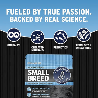 Annamaet Original Small Breed Formula Dry Dog Food, (Chicken & Brown Rice), 12-lb Bag