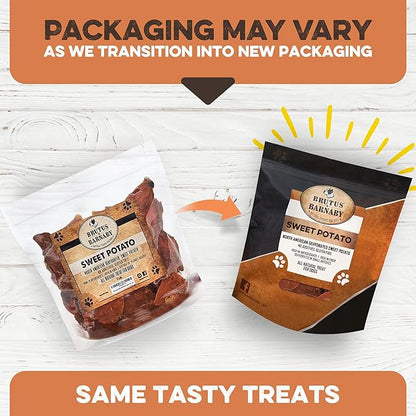 Sweet Potato Slices - Dog Treats - Single Ingredient Grain Free for Dogs, Best High Anti-Oxidant Healthy 100% Natural Thick Cut Dried Sweet Potato Dog Treats With No Added Preservatives (8oz)