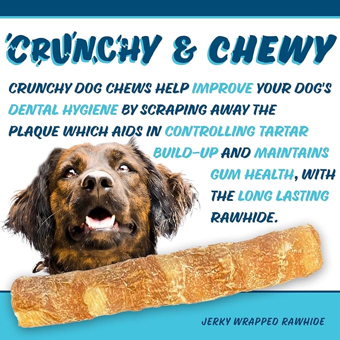 Chicken On A Stick Crunchy & Chewy Chicken Jerky Wrapped Rawhides for Large Dogs, Made in The USA 2-in-1 Dog Treats for Large Dogs, Mega Size 1 Ct