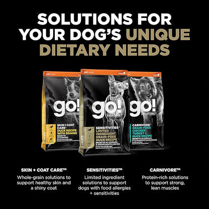 GO! SOLUTIONS Sensitivities – Duck Recipe – Limited Ingredient Dog Food, 22 lb – Grain Free Dog Food for All Life Stages – Dog Food to Support Sensitive Stomachs