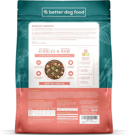A Better | Salmon Dry Dog Food | Raw You Can See | High Protein Kibble + Freeze Dried Raw Dog Food