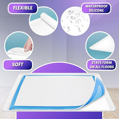 Skywin Dog Pad Holder Tray for 27.5 x 44 Inches Training Pads (White) - Easy to Clean and Store Perfect for Dog Potty Tray – Silicon Wee Wee Pad Holder, No Spill Pee Pad Holder for Dogs