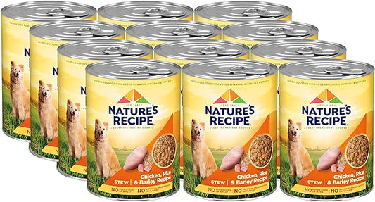 Nature’s Recipe Stew Chicken, Rice & Barley Recipe Wet Dog Food, 13.2 oz. Can, 12 Count