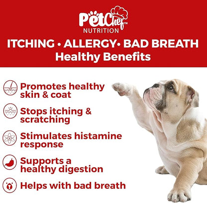 Pet Chef Allergy Defender - Natural Dog Allergy Relief Chews - Effective Medicine for Dog Allergies, Environment and Household Irritant Prevention - Safe & Strong Allergy Supplements for Dogs