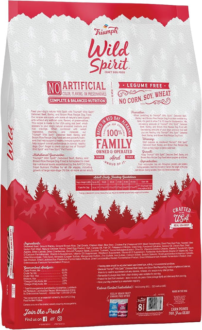 Triumph Wild Spirit Beef, Barley & Brown Rice Recipe Dry Dog Food, 30 LB