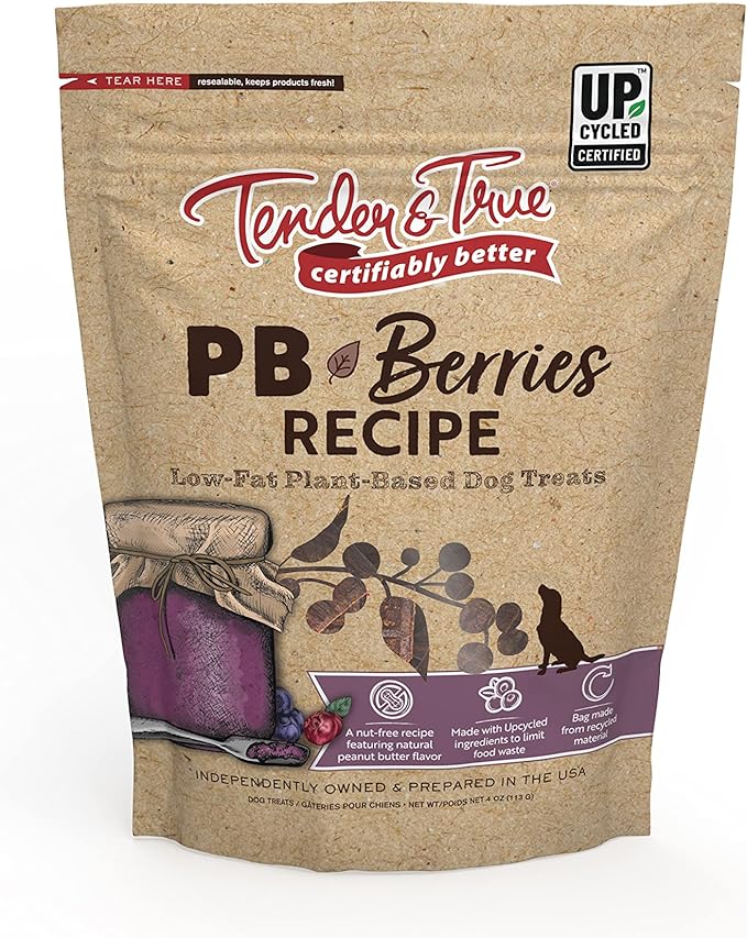 Tender & True PB+ Berries Low-Fat Dog Jerky Treats