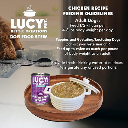 Lucy Pet Products Kettle Creations Chicken Dog Stew Recipe in Gravy 12.5oz, Purple, LPPFFLW301