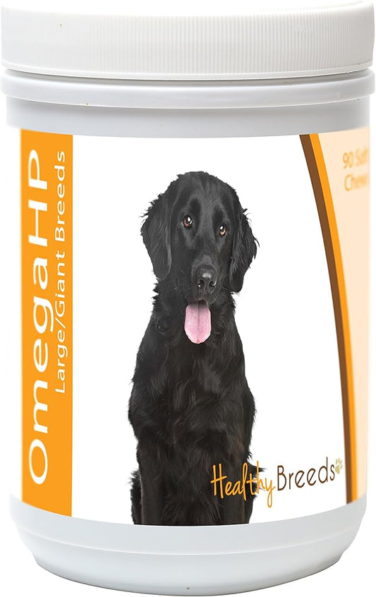 Healthy Breeds Flat Coated Retriever Omega HP Fatty Acid Skin and Coat Support Soft Chews 90 Count