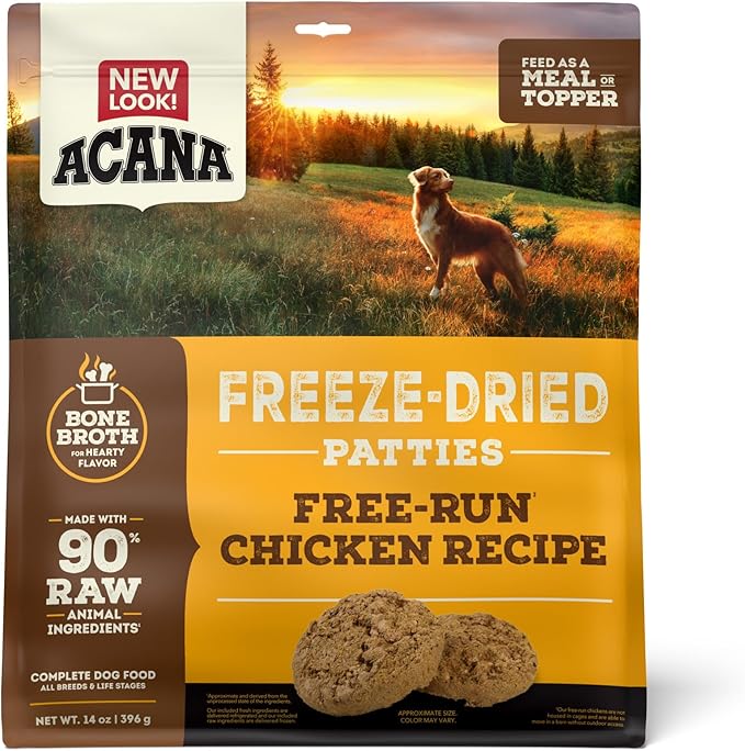 ACANA Freeze Dried Dog Food Meal & Topper, Grain Free High Protein Free-Run Chicken Recipe, 14oz
