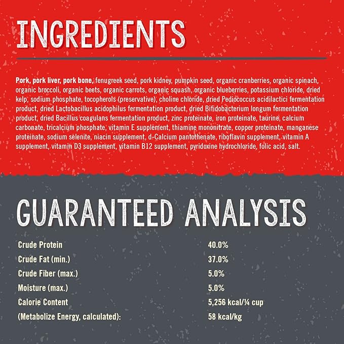 Stella & Chewy's Freeze Dried Raw Purely Pork Meal Mixer – Dog Food Topper for Small & Large Breeds – Grain Free, Protein Rich Recipe – 18 oz Bag