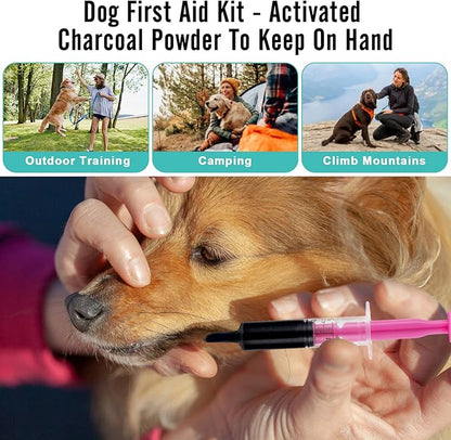 Activated Charcoal for Dogs -Pet First Aid Kit Detox Powder 8oz - for All Pets & Livestock - Poisoning, Diarrhea, Gas Relief