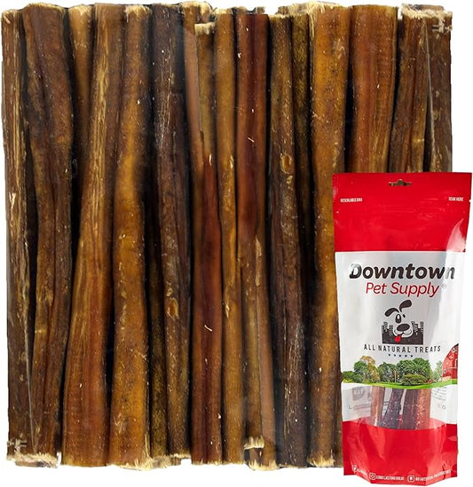 Downtown Pet Supply Thin Junior Bully Sticks (6" - 1/2 LB) - Bully Sticks for Small Dogs and Puppies- Single Ingredient Long Lasting Dog Dental Treats - Alternative to Chew Bones