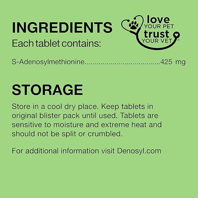 Nutramax Denosyl Liver and Brain Health Supplement for Large Dogs, With S-Adenosylmethionine (SAMe), 30 Tablets