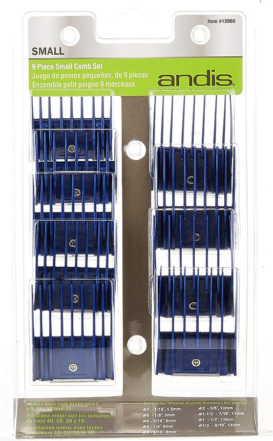 Andis Clipper Combs for Small Pets, Blue, (Pack of 9) (12860)