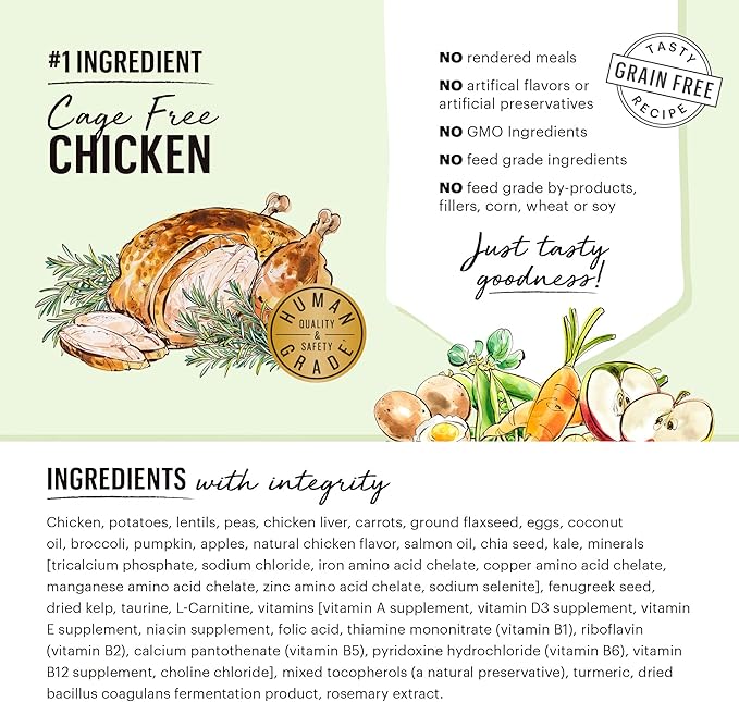 The Honest Kitchen Whole Food Clusters Puppy Grain Free Chicken Dry Dog Food, 20 lb Bag