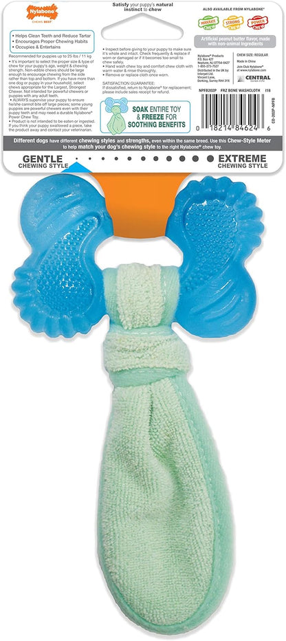 Nylabone Freezer Puppy Chew Toy - Puppy Chew Toy for Teething - Puppy Supplies - Peanut Butter Flavor, Small (1 Count)
