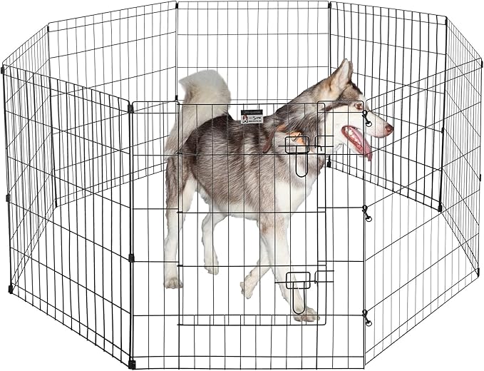 Pet Trex 24" Exercise Playpen for Dogs Eight 24" x 30" High Panels with Gate