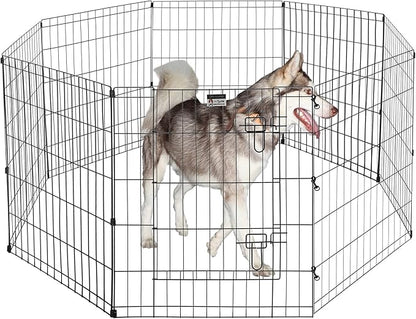 Pet Trex 24" Exercise Playpen for Dogs Eight 24" x 30" High Panels with Gate