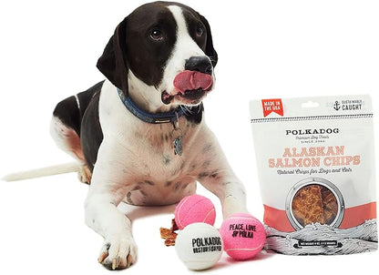 Polkadog Crunchy Alaskan Salmon Chips, Dog Treats – 100% Wild-Caught Fish Treat for Dogs, Cats – All-Natural, Grain-Free, Gluten-Free Pet Chips – Single Ingredient Snacks – 4 oz.