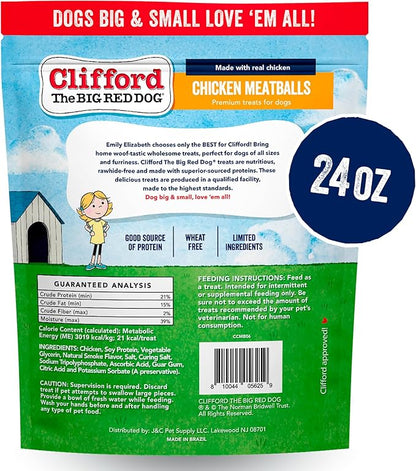 Clifford® Chicken Meatballs for Dogs | Natural Dog Treats for All Breed Dogs | Real Chicken Training Treats for Dogs, Wheat Free, Rawhide Free Small Dog Treats - Limited Ingredients (24oz)