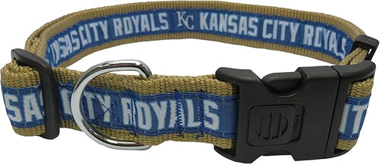 MLB Kansas City Royals Licensed PET COLLAR- Heavy-Duty, Strong, and Durable Dog Collar. Available in 29 Baseball Teams and 4 Sizes