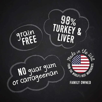 Hound & Gatos Wet Dog Food, 98% Turkey & Liver, case of 12, 13 oz cans
