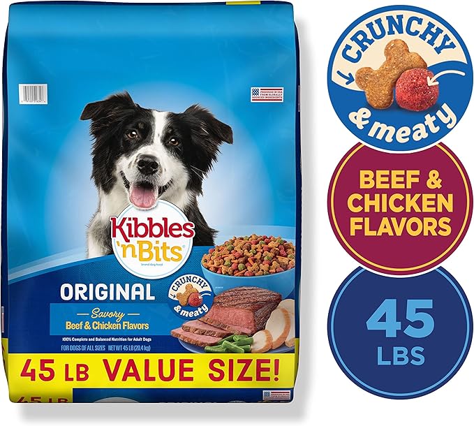 Kibbles 'N Bits Original Savory Beef & Chicken Flavors Dry Dog Food, 45 Pound Bag